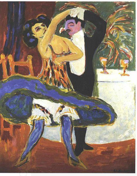 Ernst Ludwig Kirchner VarietE - English dance couple China oil painting art